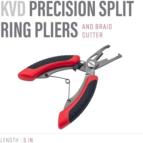Strike King KVD Precision Split Ring Pliers, 5-Inches, Red - Image 2