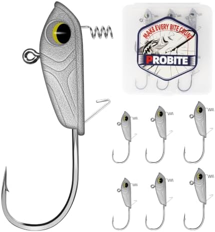 Micro Jig Heads, 10PCS Ultralight Hooks with 3D Fish Eyes for Crappie, Trout, Panfish, Bass and Soft Plastic Baits by PROBITE
