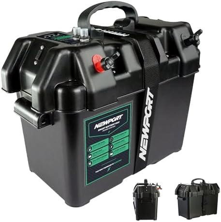 Newport Trolling Motor Smart Battery Box Power Center with USB and DC Ports, Medium by Newport