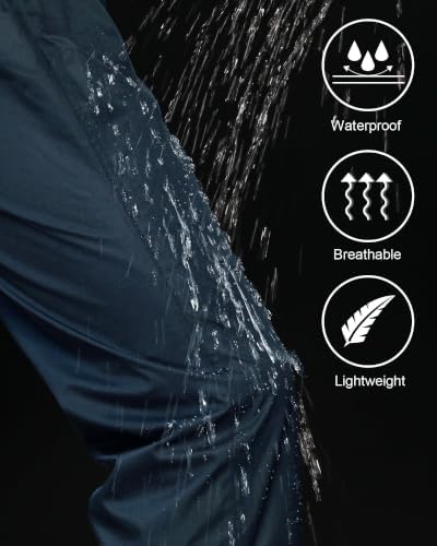 iCreek Men's Rain Pants Waterproof Breathable Lightweight Rain Over Pants - Image 4