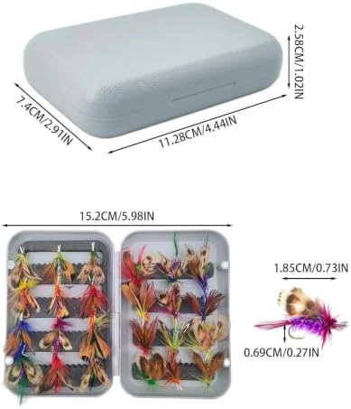 Fly Fishing Lure 24 Piece Lightweight Butterfly Shape Trout Bait Hooks Fish - Image 7
