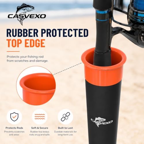 1/2 Pack Aluminum Surf Fishing Rod Holder, Heavy Duty Sand Spike with Bait Box, Telescopic 3-Section, Lightweight and Portable, with Storage Bag - Image 5