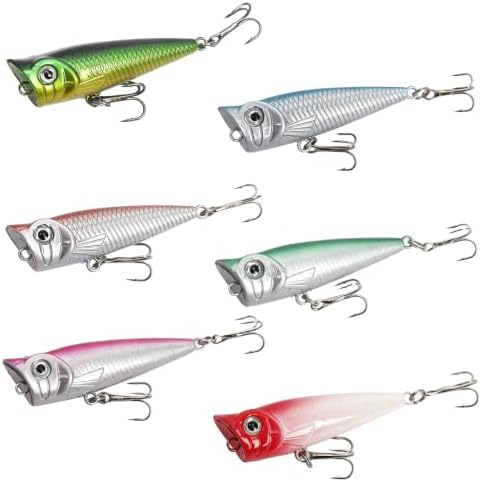 Large Top Water Popper Lure: 2pcs 3D Eyes Tuna Popper Saltwater Fishing Lures for Surf Fishing Gt Tuna Kingfish Large Predator Fish by Vefungyan