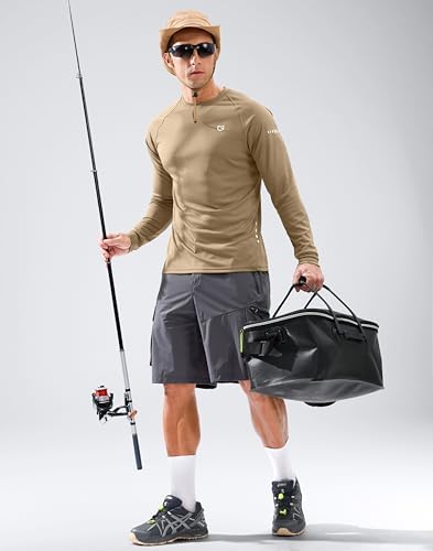Men's Sun Protection Swim Long Sleeve UPF 50+ Rash Guard Lightweight Shirts - Image 3