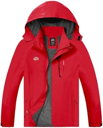 TEZO Mens Rain Jacket Waterproof with Hooded Hiking Coat Lightweight Windbreaker by TEZOSPORTSLIFE