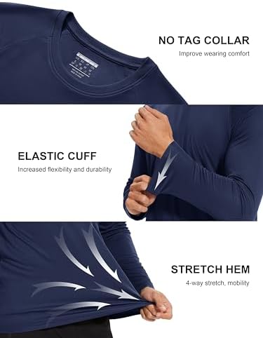 MAGCOMSEN Men's Long Sleeve Shirts UPF 50+ UV Sun Protection Athletic Shirts for Hiking Running Workout Rash Guard - Image 5