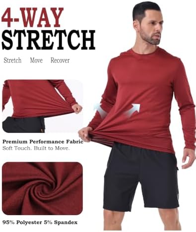 OYGSieg 6/7 Pack Men's Quick Dry Long Sleeve UPF50+ Sun Shirts - Image 6