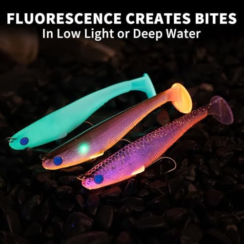 TRUSCEND Shadtale Easy Catch Soft Fishing Lures, Unique Vibration and Action for Various Rigs, Paddle Tail Swimbaits Trailer for Bass, Trout, Crappie, Walleye, Redfish, Saltwater & Freshwater Fishing - Image 6