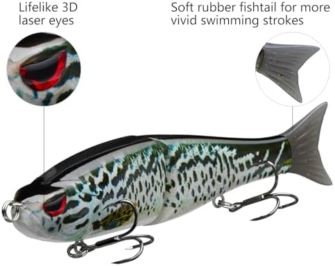 Bassdash SwimShad Glide Baits Jointed Swimbait Bass Pike Salmon Trout Muskie Fishing Lure - Image 4