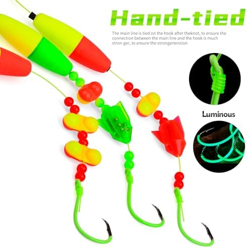 PROBEROS Catfish Fishing Rigs - Bank Fishing Set with 5pcs/Set, 6/0, 8/0, 10/0 Circle Hooks Circle Hooks, High Visibility, Ready to Use Catfish Rigs - Image 5