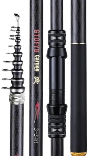 Portable Telescopic Fishing Rod – 9/12/15/18/20ft Carbon Spinning Rod, Ultralight for Small to Medium Fish, Lure 0.2-1.5oz, Ideal for Travel, Trout & Carp by GTOFYUFishingOfficialClub