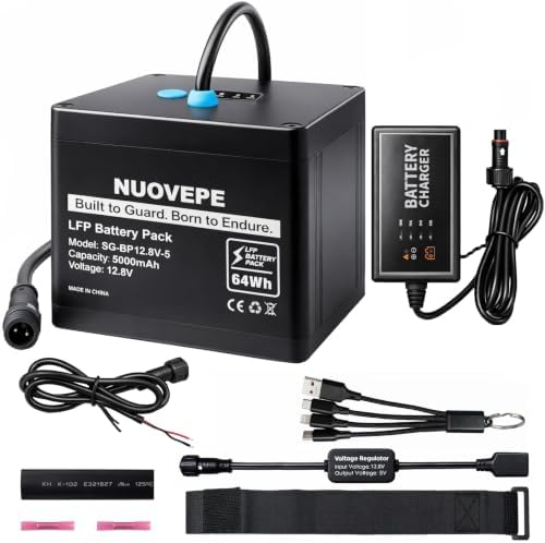 12V Portable Lithium Fish Finder Battery Kit, Aluminum Alloy Case by NUOVEPE