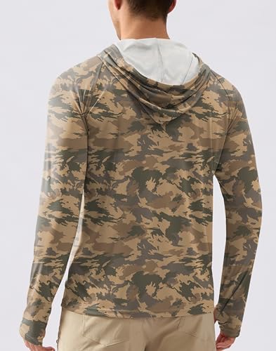 Pudolla Men's Sun Protection Hoodie Shirts UPF 50+ Fishing Hiking Shirt - Image 2
