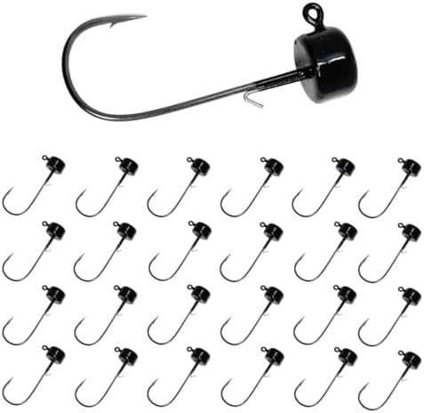 Reaction Tackle Mushroom Jig Heads for Ned Rig Finesse Bass Fishing, Stand-Up Design with Standard and EWG Hook Options (25-Pack) by ReactionTackle