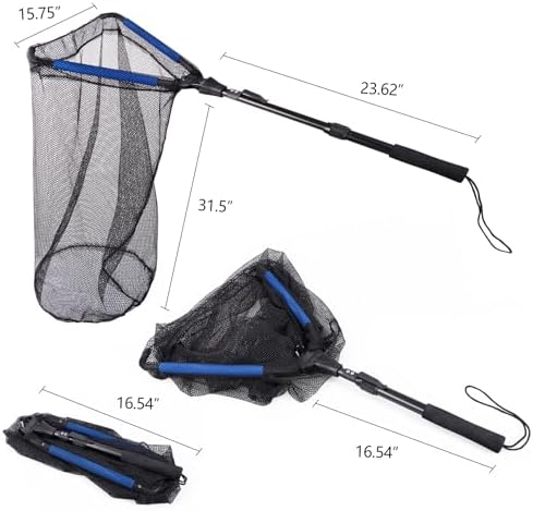 RESTCLOUD Fishing Landing Net with Telescoping Pole Handle, Fishing net Freshwater for Kids Men Women, Extend to 40-63 Inches - Image 6