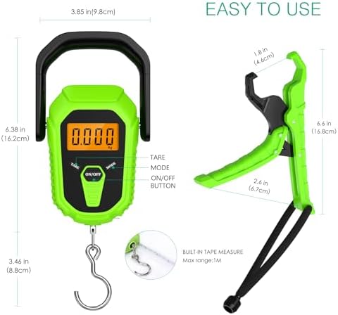 ORIA Digital Fish Scale with Lip Gripper, 110lb/50kg, Batteries Included - Image 6