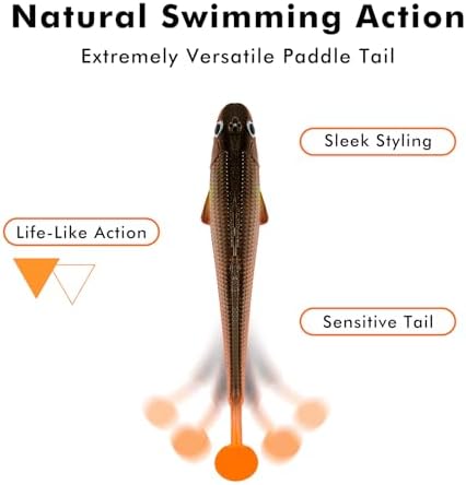 TRUSCEND Shadtale Easy Catch Soft Fishing Lures with BKK Hooks - Trembly Sinking and Vibrating Swim for More Bites, Pre-Rigged Swimbaits for Bass, Trout, Crappie, Walleye, Freshwater Saltwater Fishing - Image 5
