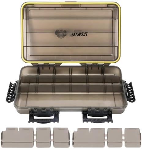 RUNCL Fishing Tackle Box, Waterproof Tray for Jigs Lures, Thicker Floating Tackle Utility Box with Adjustable Dividers, 3600/3700/Large 3700 Size by RUNCL