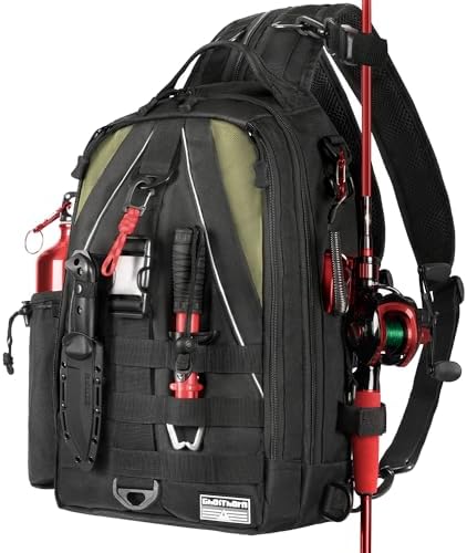 Ghosthorn Fishing Backpack with Rod Holder, Tackle Storage Bag Lightweight by Ghosthorn
