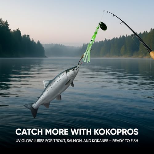 Squid Fishing Hoochies 10 Pack, Glow Kokanee Salmon Trolling Lures - Image 6
