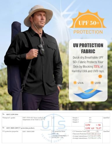 WULFUL Men's Sun Protection Fishing Shirts UPF 50+ Lightweight Quick Dry Cooling Long Sleeve Shirts for Work Hiking Safari - Image 4
