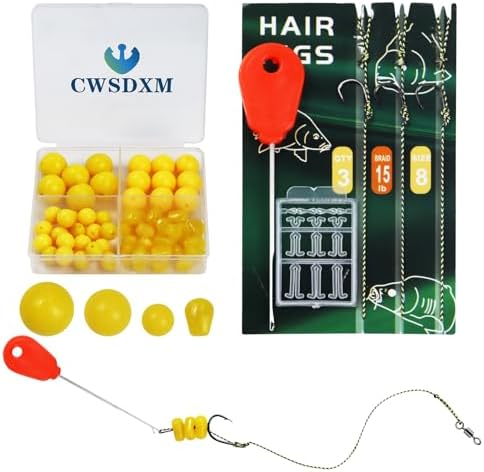 CWSDXM Carp Fishing Hair Rigs Baits Carp Rigs Kit Fishing Equipment Accessories 70pcs/206pcs by Fishing