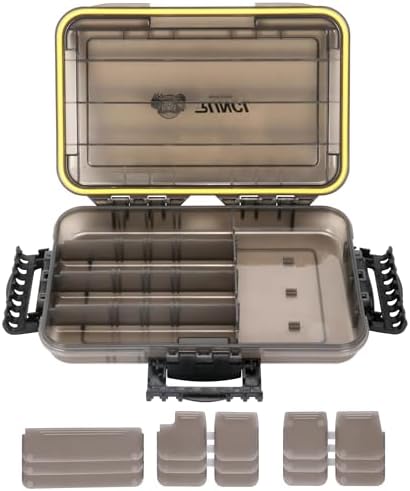 RUNCL Fishing Tackle Box, Waterproof Tray for Jigs Lures, Thicker Floating Tackle Utility Box with Adjustable Dividers, 3600/3700/Large 3700 Size by RUNCL