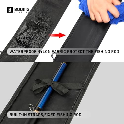 Booms Fishing PB3 5.4ft~6ft Fishing Rod Case, Portable Folded Fishing Pole Case with Two-Way Zippers, 0.6ft Extended Design Fishing Rod Bag, Fit for 2~3 Fishing Poles, 64"~72" - Image 5