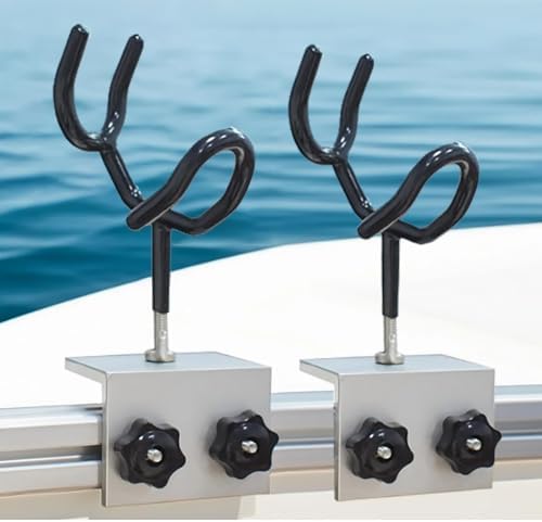 2 PCS Boat Fishing Rod Holders ，PVC Coated Steel, 90 Degree Boat Gunnet Track System BracketYacht Fishing Gear by TeBaisea