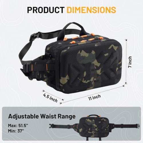 AUMENТAR Fishing Waist Bag, Lure Fishing Fanny Pack, Hard Shell Tackle Bag - Image 2