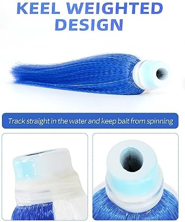 BLUEWING Sea Trolling Lures with Lead Head Saltwater Fishing Witches Big Game Ballyhoo Skirt for Tuna, Wahoo, Sailfish, Mahi Mahi 1oz, 2oz, 4oz, 6oz, 8oz - Image 3