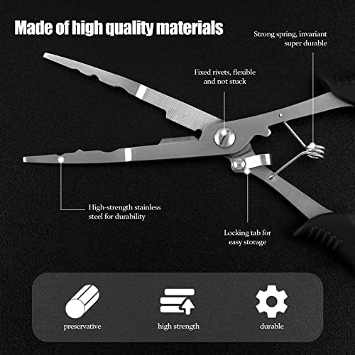 Hikary Long Nose Fishing Pliers,Ice Fishing Gear,Stainless Steel Hook Remover Braid Cutter Rustproof Fishing Multi-Tools Fishing Gripper for Freshwater Saltwater - Image 4