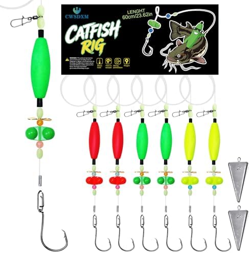 Catfish Float Rigs, 6/0 or 8/0 Circle Hooks, 3 or 6 Pack by Fishing