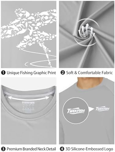 Men's Fishing Shirt Long Sleeve, UPF50+ UV Protection Sun Shirts, Quick Dry Graphic T Shirt for Running Hiking - Image 5