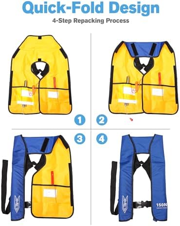 Inflatable-Life-Jacket| Lightweight Life-Vest for Adults| Automatic Inflatable-PFD| Supports up to 300 lbs - Image 6