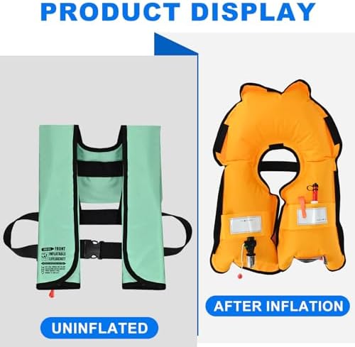 2-Pack Adult Automatic Inflatable PFD Jacket, Adjustable and Lightweight Water Sports Vest for Kayak SUP Paddleboarding Boating Sailing Fishing (Buoyancy is Greater Than 150 N) - Image 3