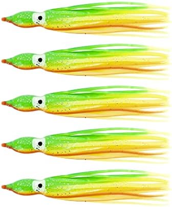 BLUEWING Trolling Squid Skirts Fishing Saltwater 2,3,5,8,12 Inch Octopus Lures 1pcs/5pcs by BLUEWING
