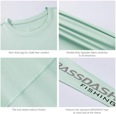 BASSDASH Fishing T Shirts for Men UV Sun Protection UPF 50+ Long Sleeve Tee T-Shirt - Image 5