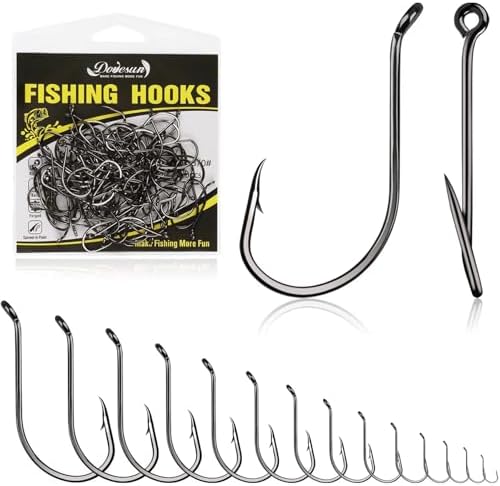 Dovesun Octopus Hooks Fishing Hooks 50-100PCS Black Red Octopus Hooks for Saltwater Freshwater #10-8/0 by Dovesun