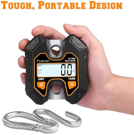 Fuzion Hanging Scale 440lb/200kg, Mini Crane Scale, Snap-Fit Lifting Ring - Image 3