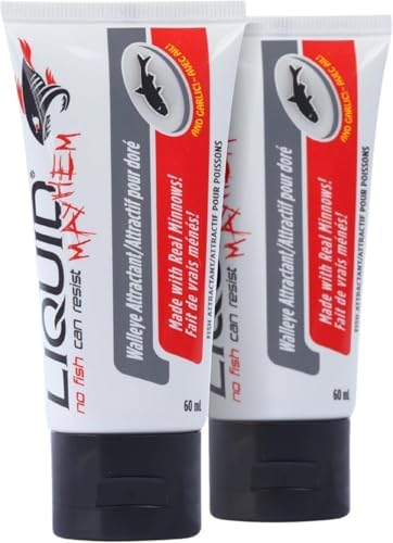 Liquid Mayhem Walleye Fish Attractant Gel 60 ml / 2 oz · 60 Uses – Real Anchovy Bait & Aminos | UV-Enhanced Long-Lasting Gel – All Lure Types by LiquidMayhem