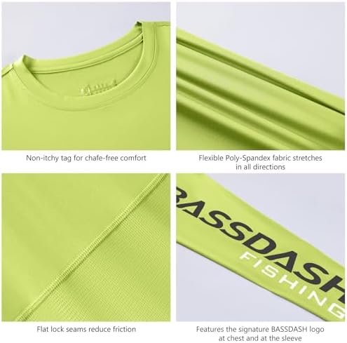 BASSDASH Fishing T Shirts for Men UV Sun Protection UPF 50+ Long Sleeve Tee T-Shirt - Image 5