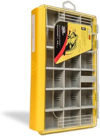 Deluxe Fishing Tackle Box, Waterproof 3600 and 3700 Tackle Trays, Organizer with Removable Dividers, Sealed Lure Box and Terminal Tackle Storage (1, 3600 Yellow) by TcakeloxProAnglerSupply