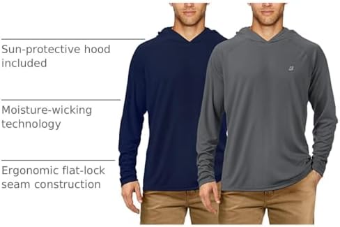 Roadbox Mens Fishing Sun Hoodie, Long Sleeve UPF 50+ UV Protection Shirts - Image 4