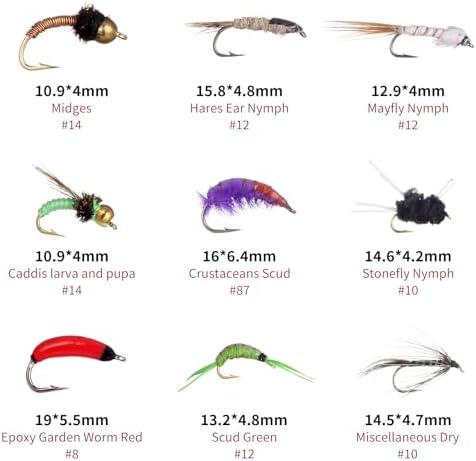 Maxcatch Fly Fishing Flies Assortment Kit, 72 pcs, Including Dry, Wet, Nymphs, Streamers Flies, with Waterproof Fly Box, for Fishing Trout, Bass, Salmon - Image 2