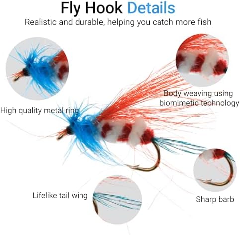 Fly Fishing Kit, Handcrafted Dry Wet Flies with Realistic Lure Design Ready - Image 5