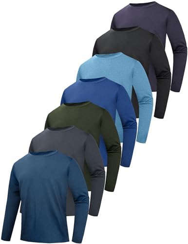OYGSieg 6/7 Pack Men's Quick Dry Long Sleeve UPF50+ Sun Shirts by OYGSieg