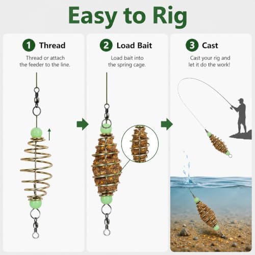 Hemoton 24Pcs Carp Fishing Bait Holder, Spring Method Feeder Cage - Image 4