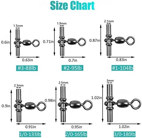3 Way Swivels Heavy Duty Sleeve Swivel for Deep Drop Rigs Saltwater Tackle - Image 6