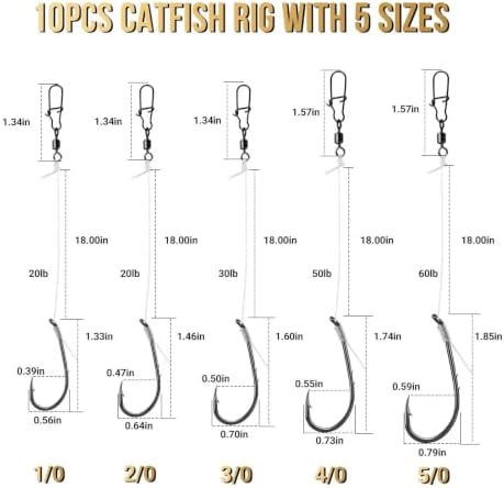 FishTrip Pre-Rigged Catfish Rig, Baitholder Fishing Hook Rig for Freshwater - Image 6